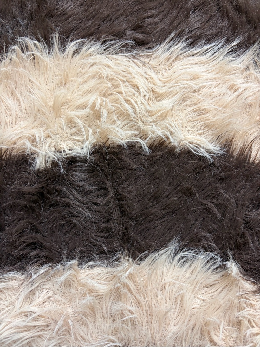 Topshop Womens M Shaggy Fuzzy Sweater Brown Cream Stripe Fluffy Y2K Oversized - Picture 13 of 15